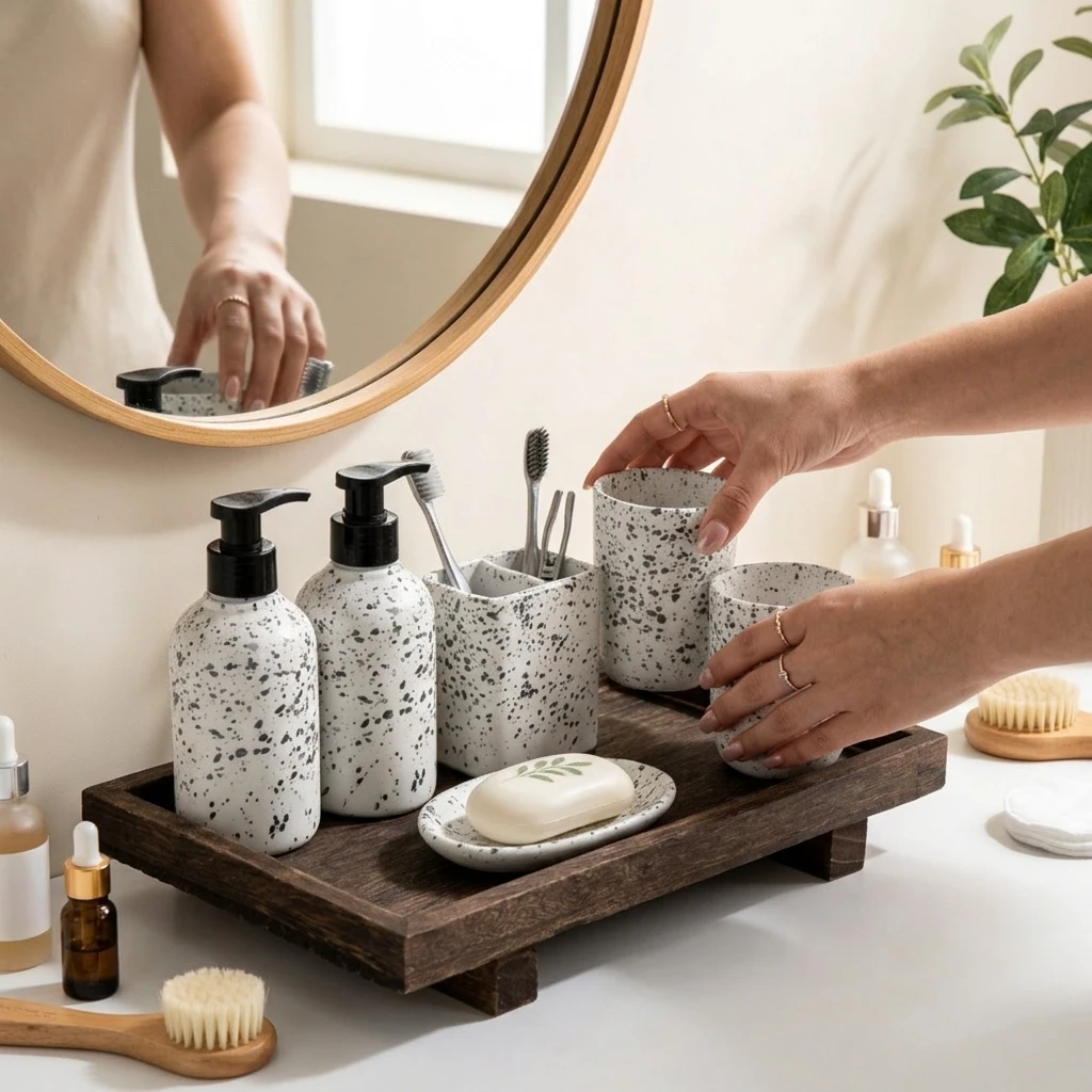 Retro Wooden Desk Storage Tray - Home Edit Bathroom Storage 评论和价格