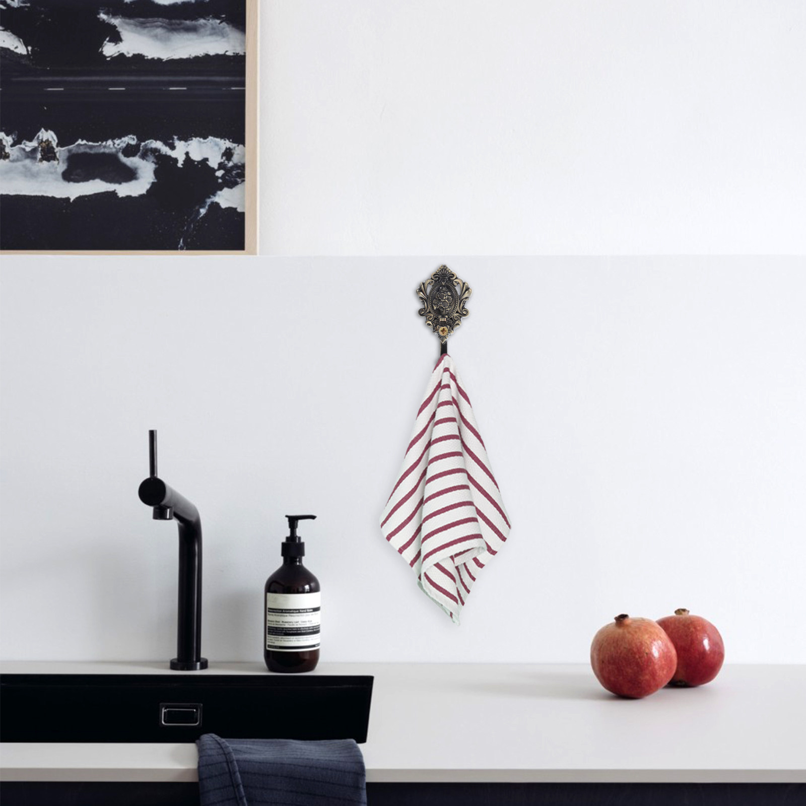 2Pcs Black Vintage Metal Embos - Home Bathroom Organizer 评论和价格