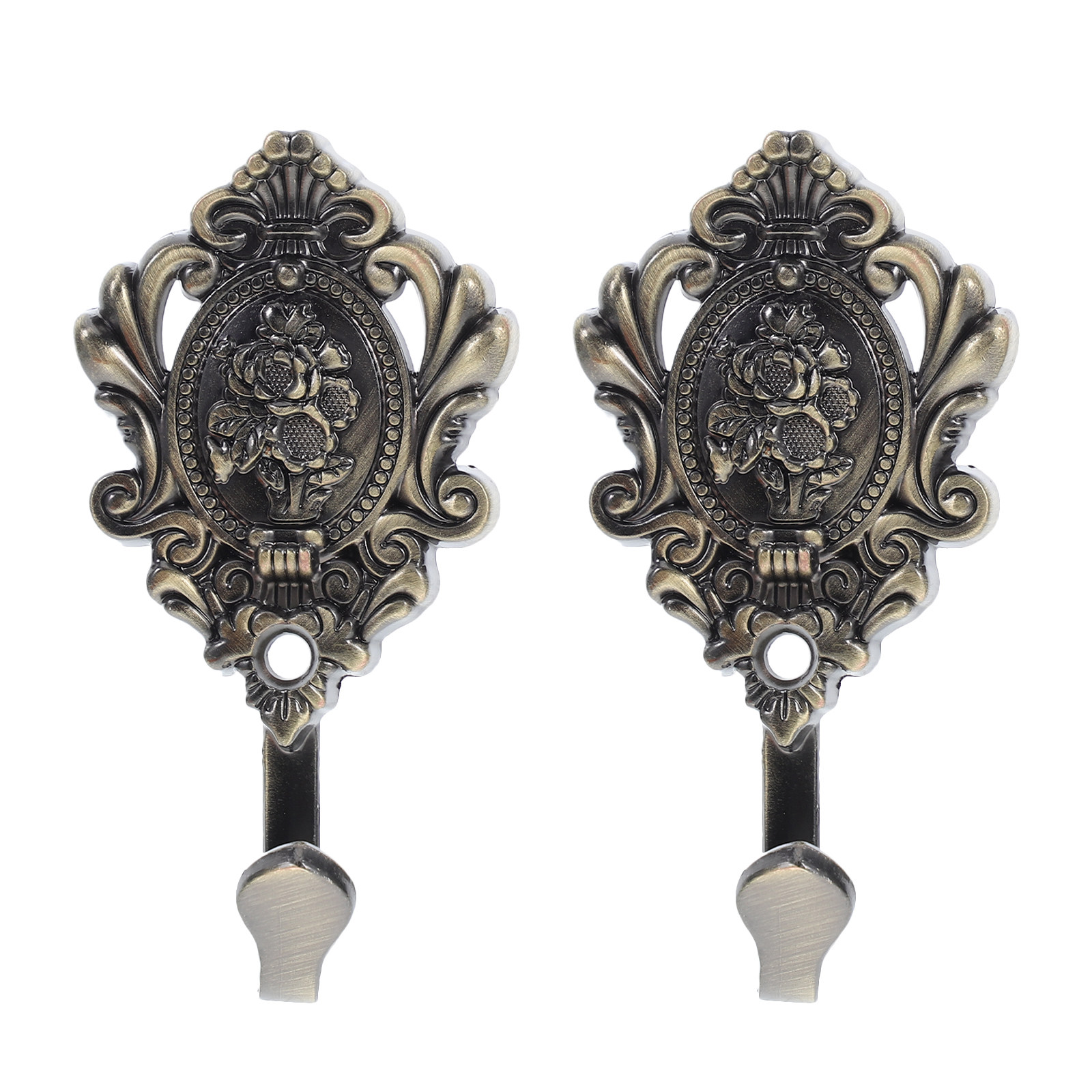 2Pcs Black Vintage Metal Embos - Home Bathroom Organizer 评论和价格