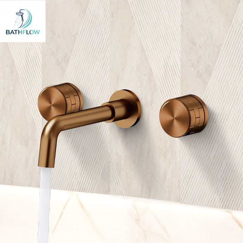 Minimalist Brass 2-Handle Wall - Basin Mixer Tap 评论和价格