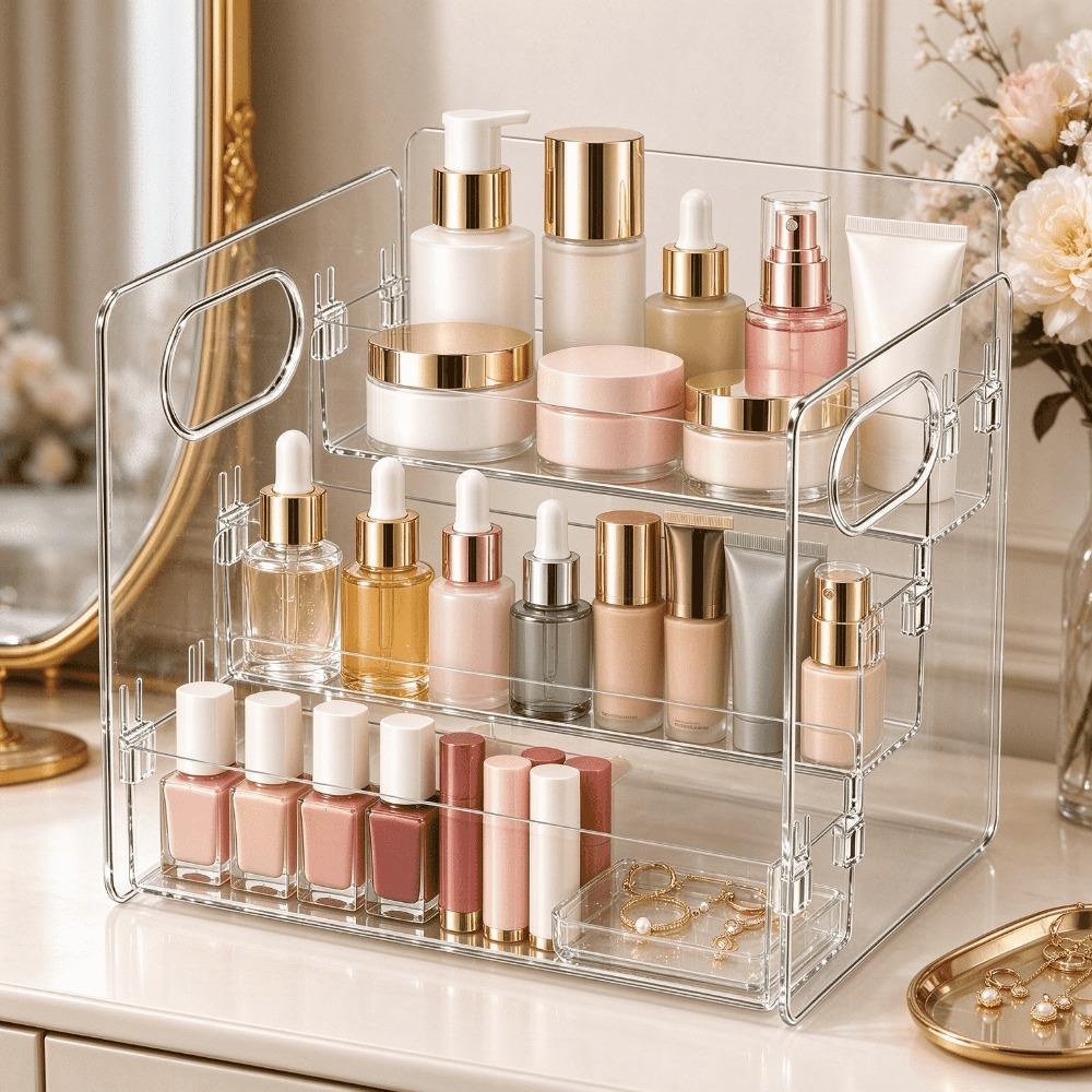 3 Tier Clear Acrylic Makeup Or - Home Essentials Bathroom Storage 评论和价格